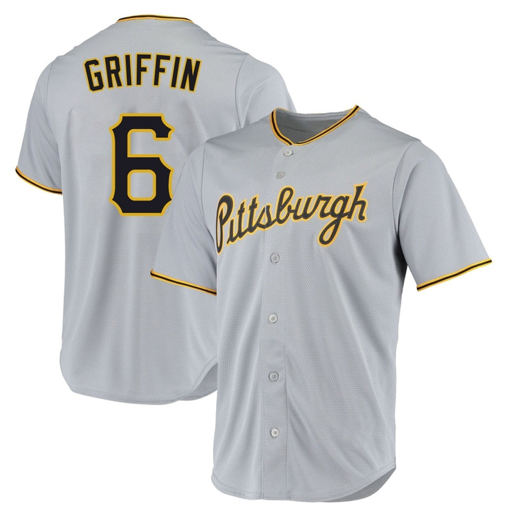 Elroe P.Pirates #6 Konnor Griffin Player Gray Road Home Game Stitched Jerseys