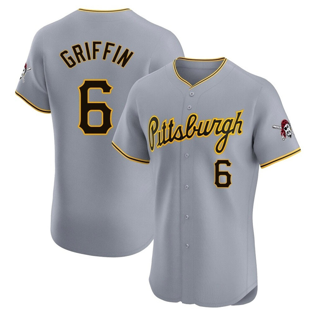 Elroe P.Pirates #6 Konnor Griffin Player Gray Road Home Limited Elite Stitched Jerseys