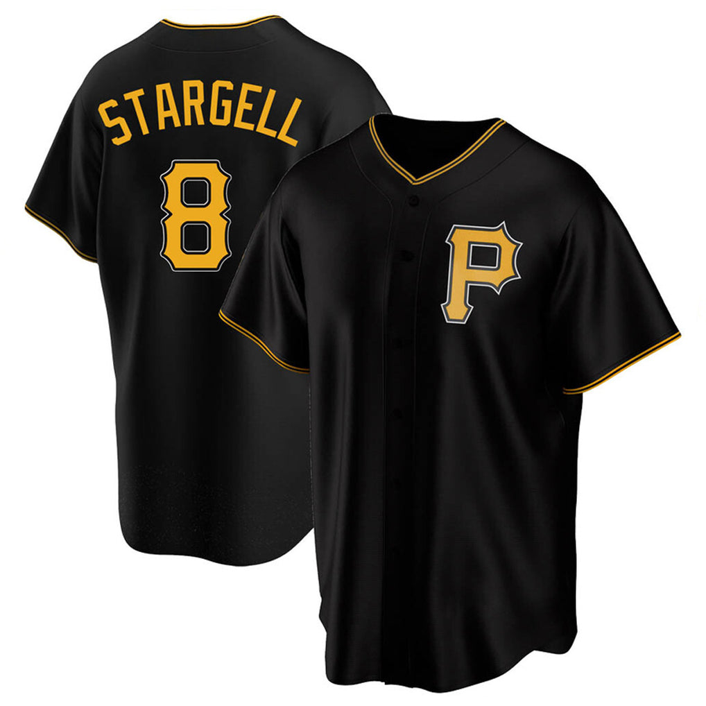 Elroe P.Pirates #8 Willie Stargell Player Black Alternate 2025 Home Game Stitched Jerseys