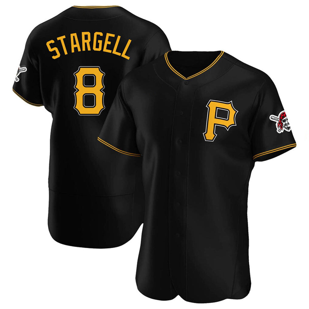 Elroe P.Pirates #8 Willie Stargell Player Black Alternate 2025 Home Limited Elite Stitched Jerseys