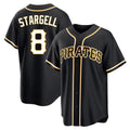 Elroe P.Pirates #8 Willie Stargell Player Black Fashion Out Home Game Stitched Jerseys