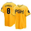 Elroe P.Pirates #8 Willie Stargell Player Gold City Connect Home Game Stitched Jerseys