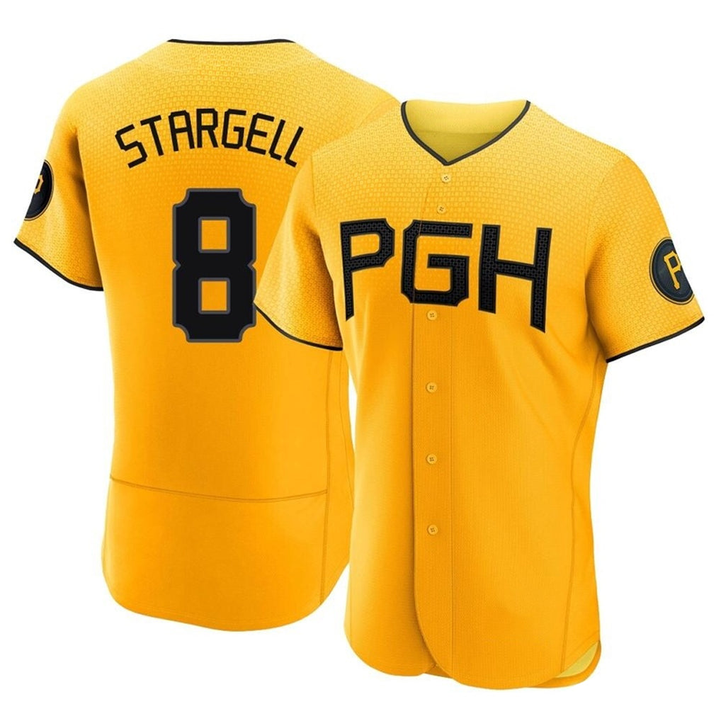 Elroe P.Pirates #8 Willie Stargell Player Gold City Connect Home Limited Elite Stitched Jerseys