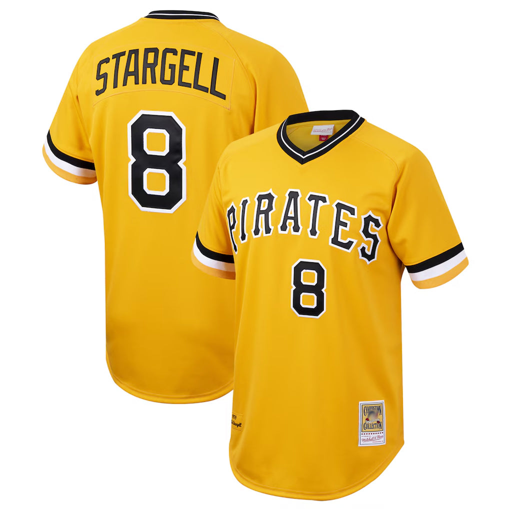 Elroe P.Pirates #8 Willie Stargell Player Gold Mitchell & Ness Cooperstown Collection 1979 Limited Stitched Jerseys