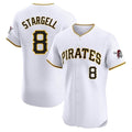 Elroe P.Pirates #8 Willie Stargell Player White Home Limited Elite Stitched Jerseys