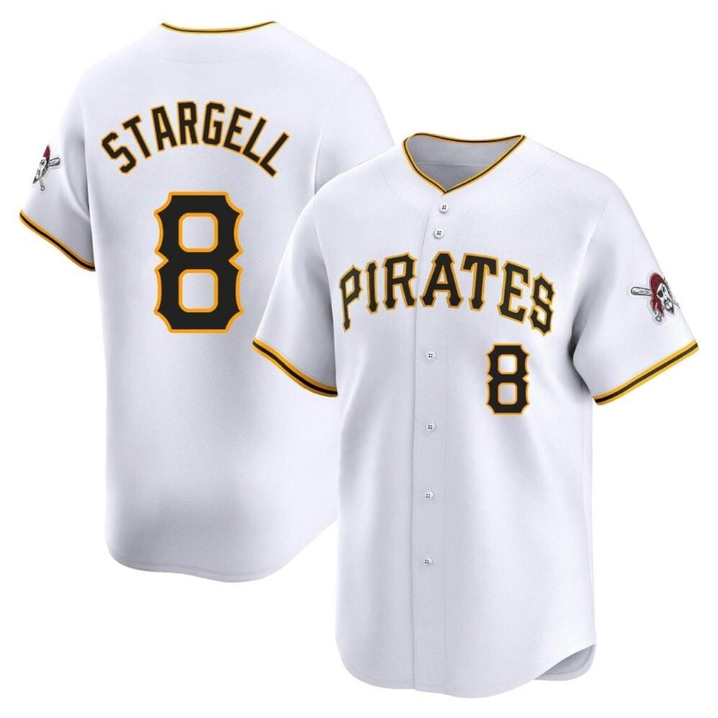 Elroe P.Pirates #8 Willie Stargell Player White Home Limited Stitched Jerseys