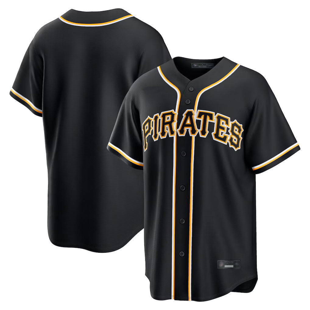 Elroe P.Pirates Blank Player Black Fashion Out Home Game Stitched Jerseys