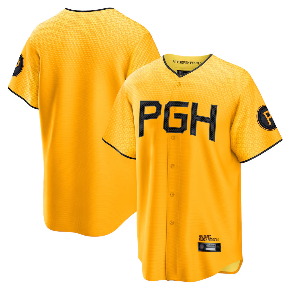 Elroe P.Pirates Blank Player Gold City Connect Home Game Stitched Jerseys