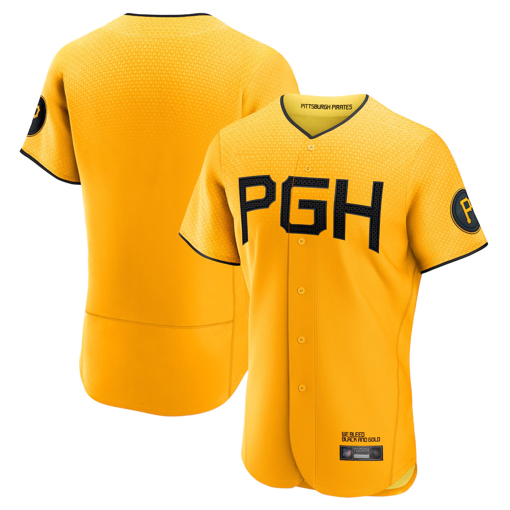 Elroe P.Pirates Blank Player Gold City Connect Home Limited Stitched Jerseys