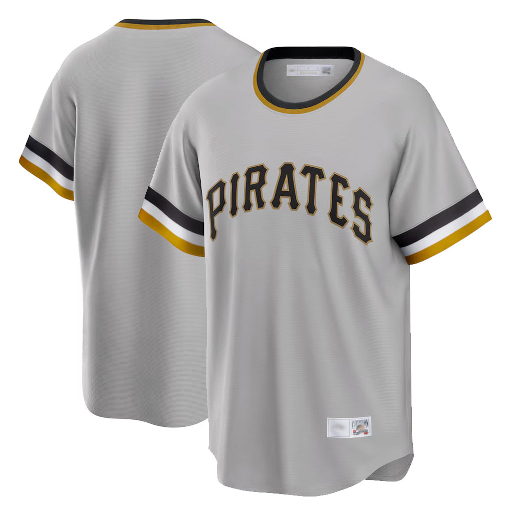 Elroe P.Pirates Blank Player Gray Throwback Cooperstown Collection Limited T-shirt Stitched Jerseys
