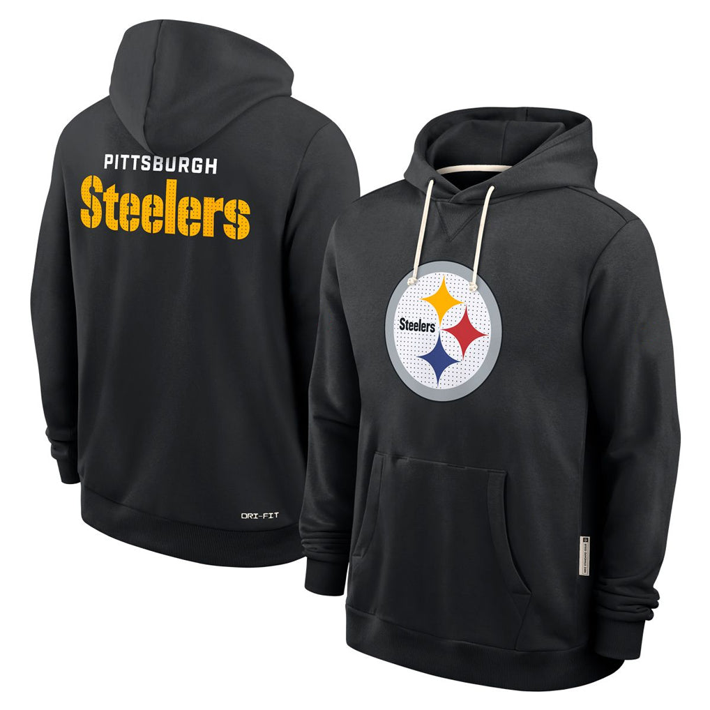 Elroe P.Steelers Blck LOGO Pullover Hoodies Limited Blank Player Stitched Jerseys