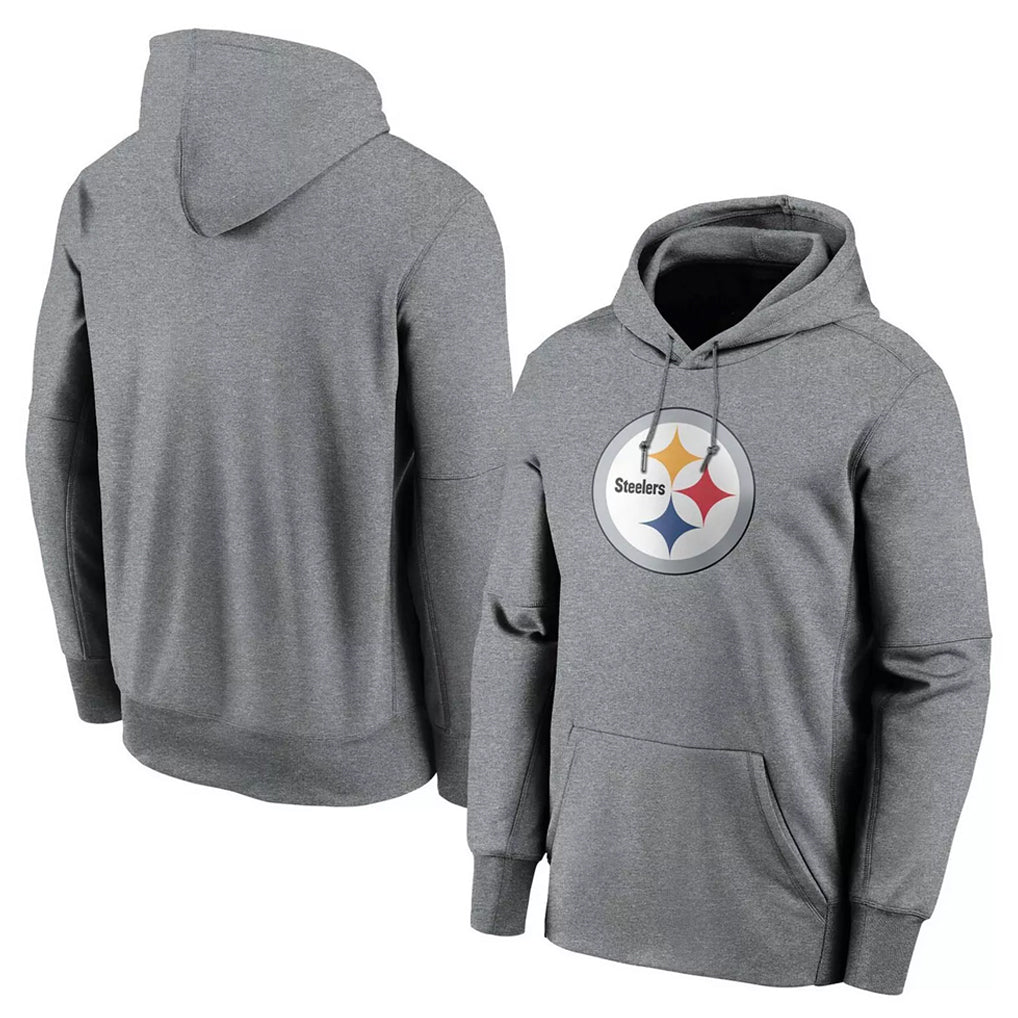 Elroe P.Steelers Gray LOGO Pullover Hoodies Limited Blank Player Stitched Jerseys