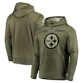 Elroe P.Steelers Olive Salute to Service Pullover Hoodie Home Game Blank Player Stitched Jerseys