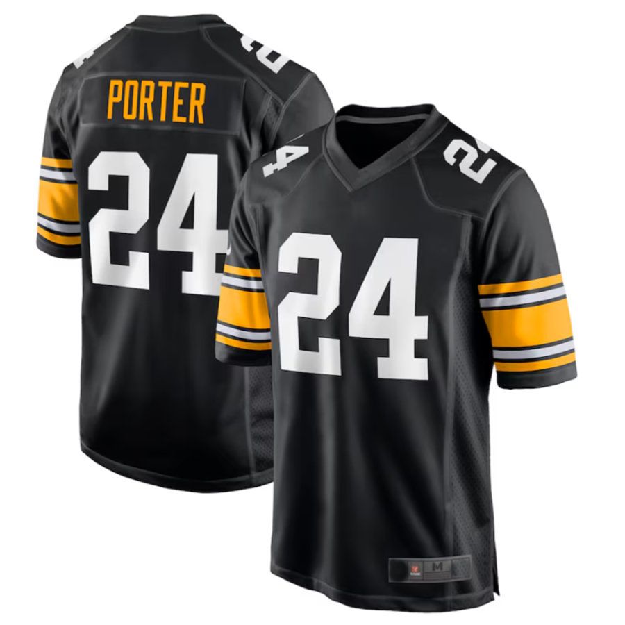 Elroe P.Steelers #24 Joey Porter Jr. Black Alternate Game American Stitched Jerseys