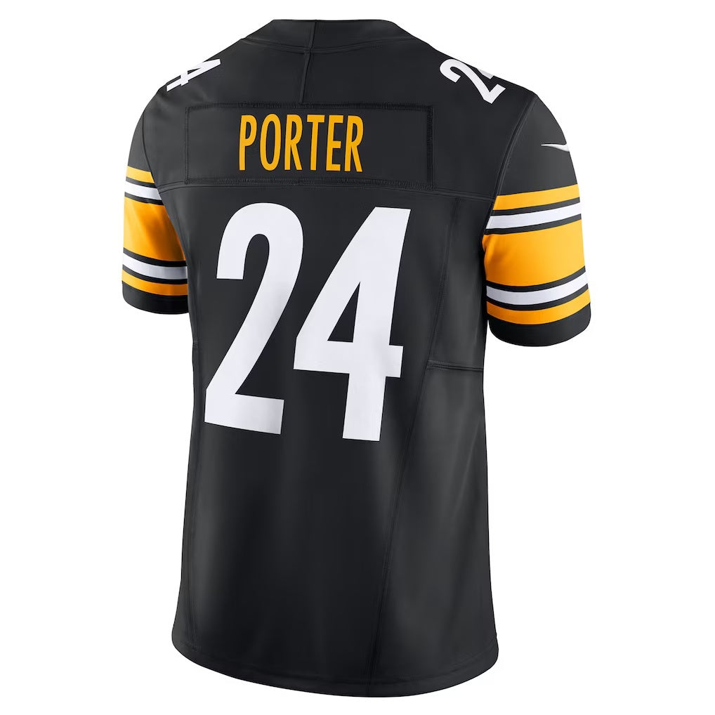 Elroe P.Steelers #24 Joey Porter Jr. Black Vapor F.U.S.E. Limited Jerseys