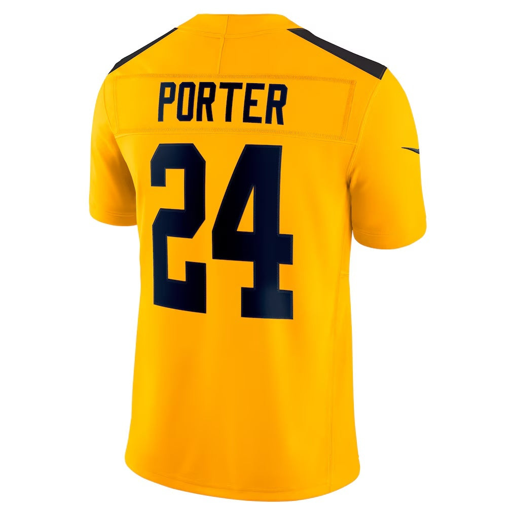 Elroe P.Steelers #24 Joey Porter Jr. Gold Alternate 1933 Throwback Vapor F.U.S.E. Limited Jerseys