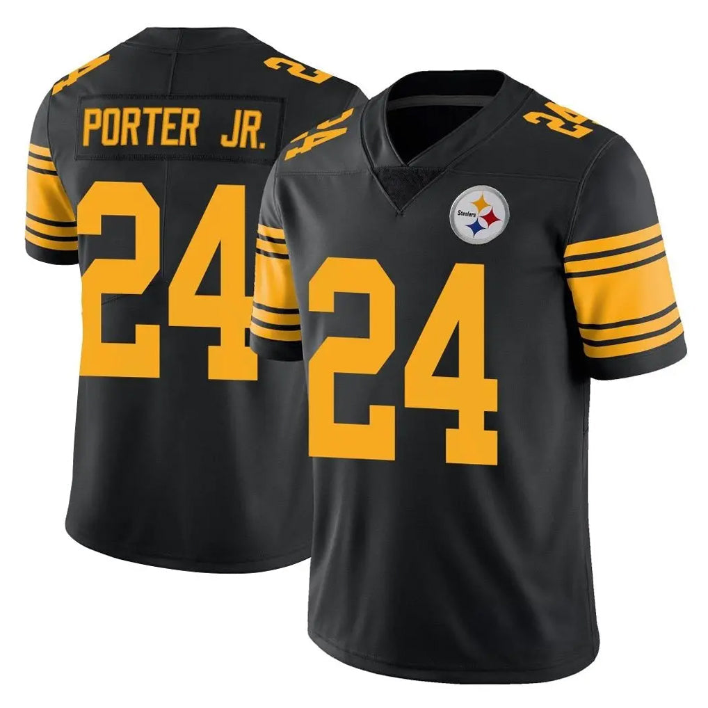 Elroe P.Steelers #24 Joey Porter Jr. Player Black Limited Color Rush Home Game Stitched Jerseys