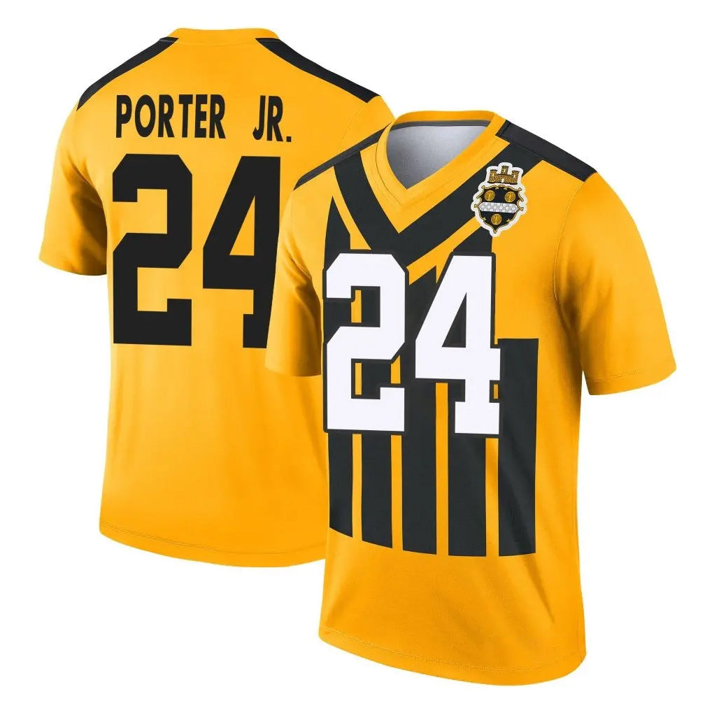 Elroe P.Steelers #24 Joey Porter Jr. Player Gold Legend Limited 1933 Throwback Performance Home Game Stitched Jerseys