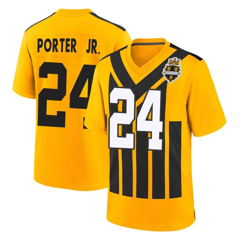 Elroe P.Steelers #24 Joey Porter Jr. Player Gold Limited 1933 Throwback Home Game Stitched Jerseys