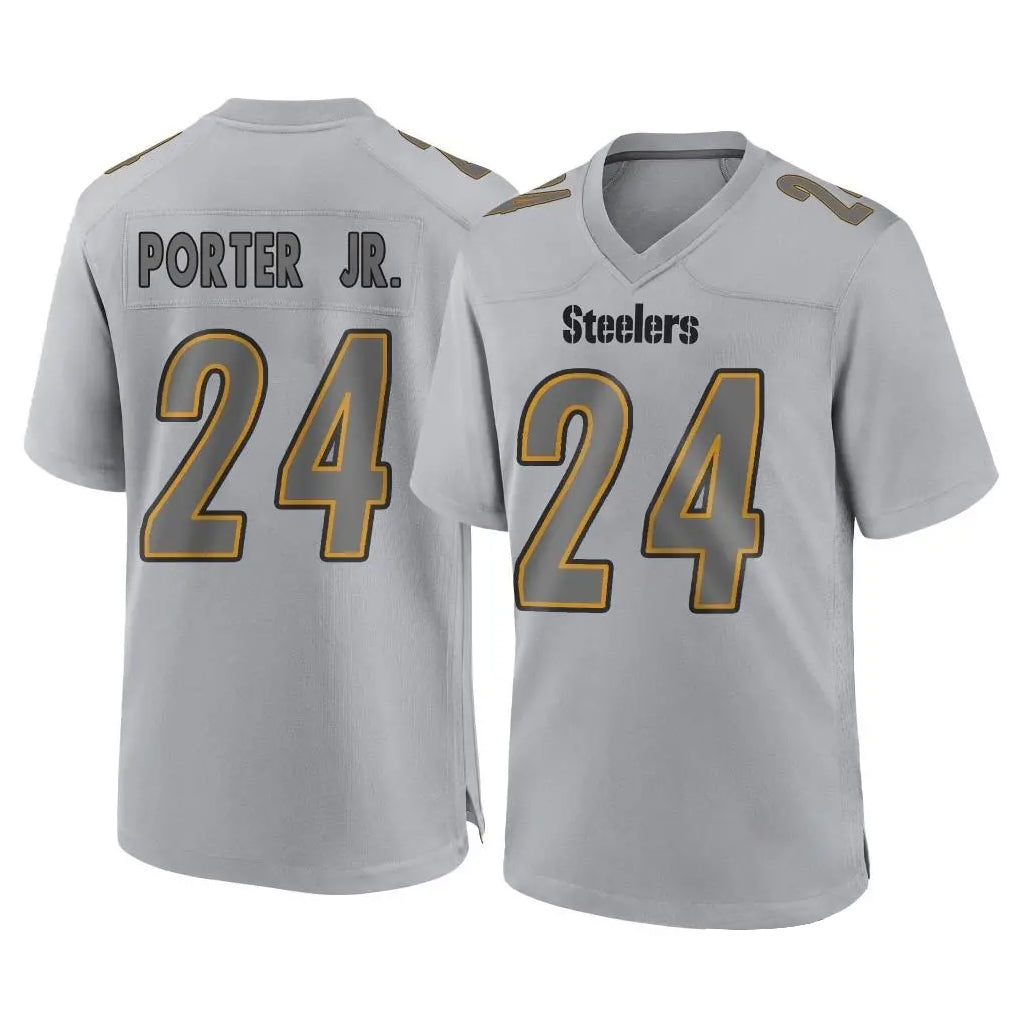 Elroe P.Steelers #24 Joey Porter Jr. Player Gray Atmosphere Fashion Home Game Stitched Jerseys