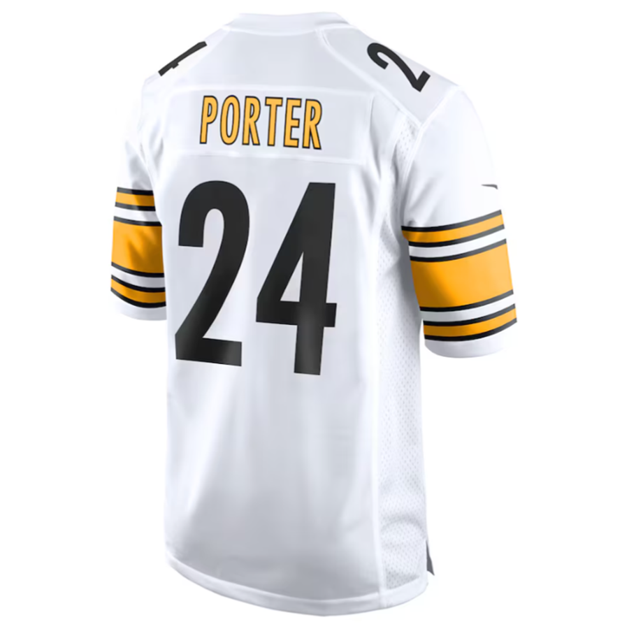Elroe P.Steelers #24 Joey Porter Jr. White Away Game American Stitched Jersey