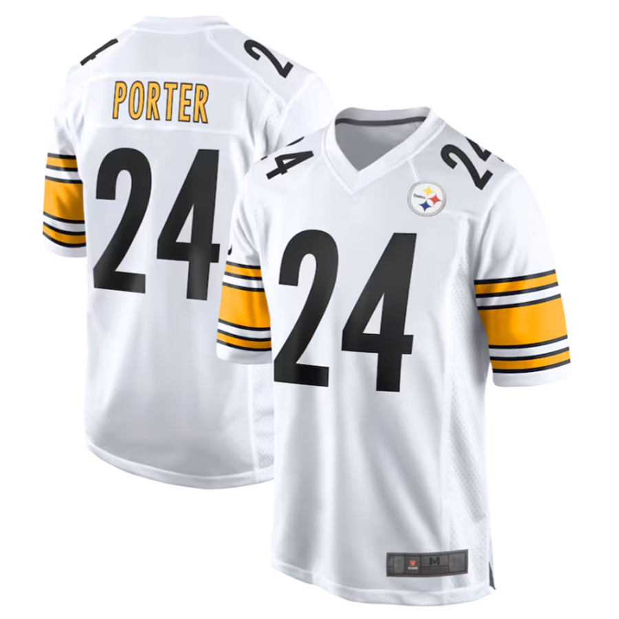 Elroe P.Steelers #24 Joey Porter Jr. White Away Game American Stitched Jerseys