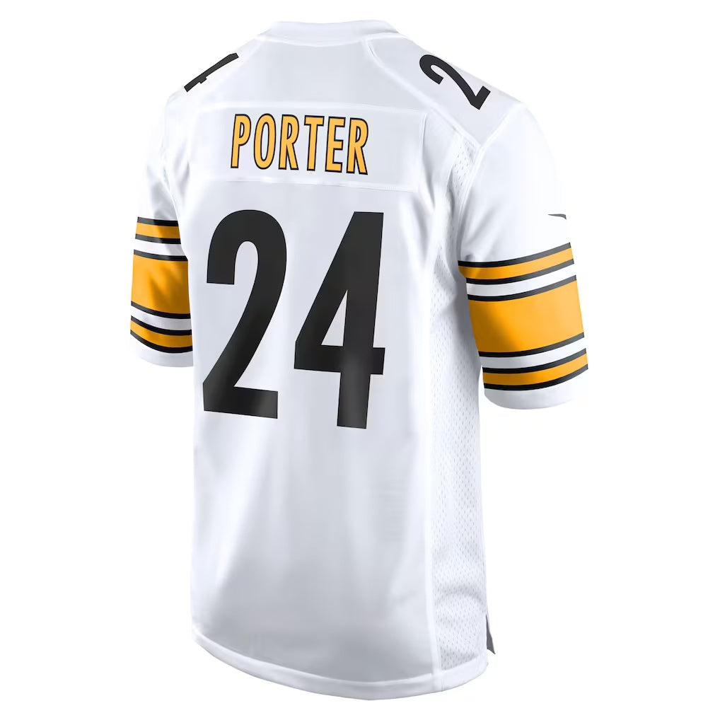 Elroe P.Steelers #24 Joey Porter Jr. White Away Game Jerseys