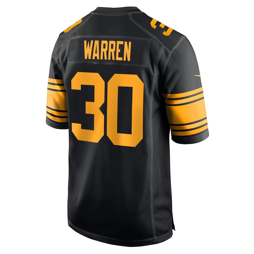Elroe P.Steelers #30 Jaylen Warren Black Alternate Game Stitched Jerseys