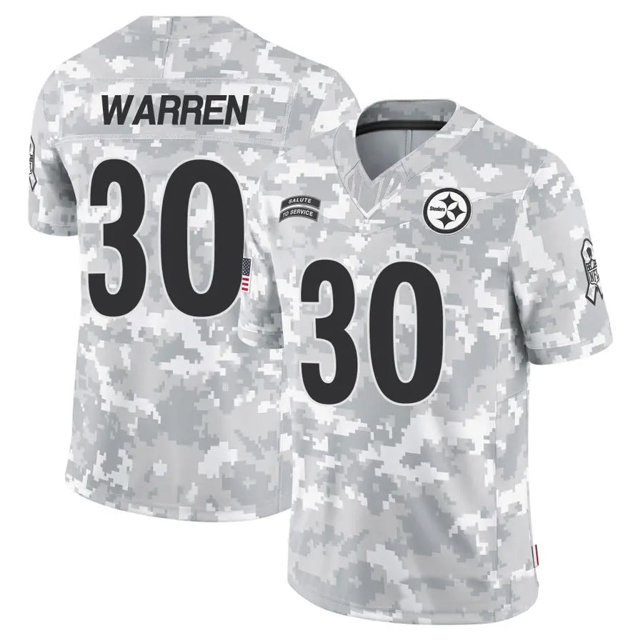 Elroe P.Steelers #30 Jaylen Warren Player Arctic Camo Salute to Service Limited Stitched Jerseys