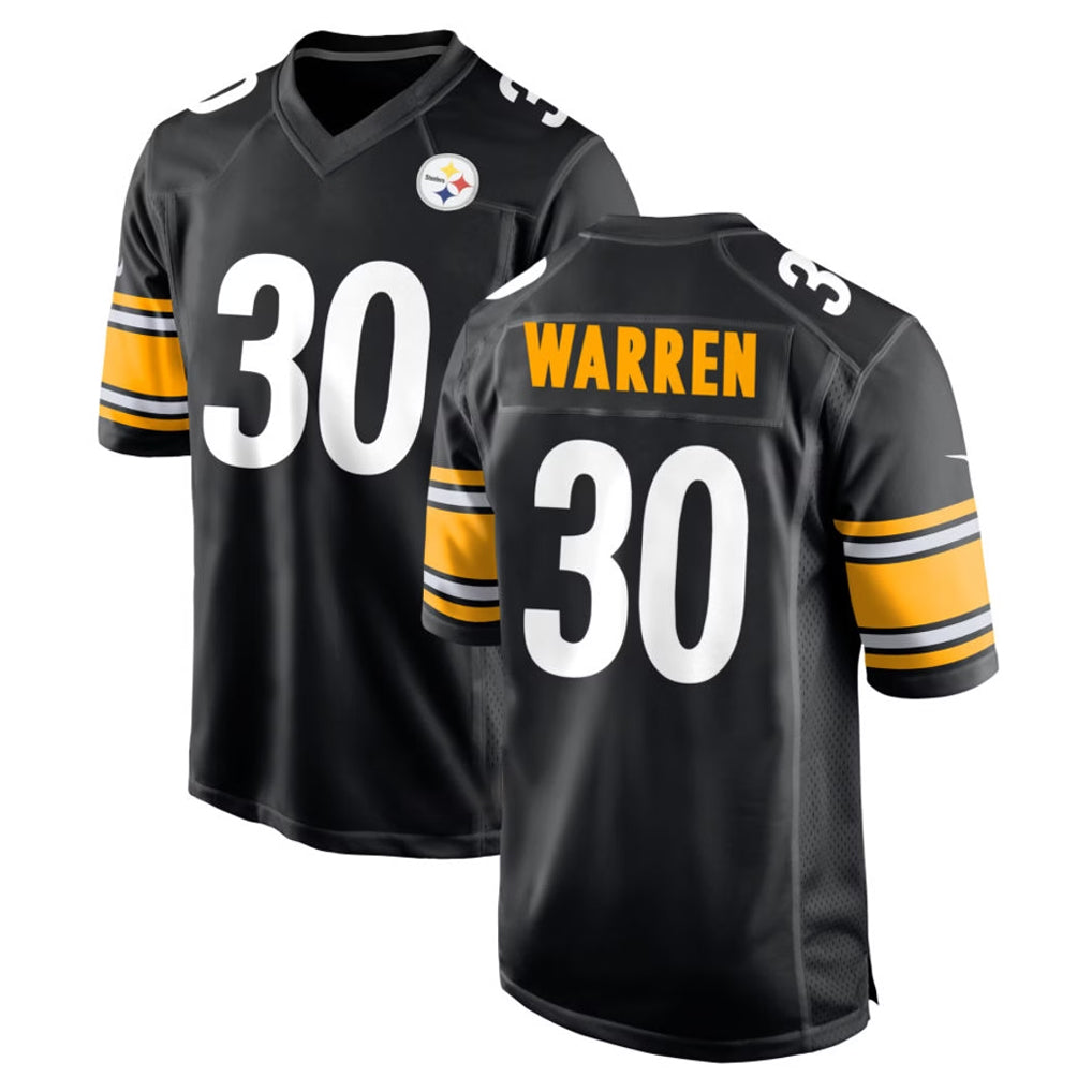 Elroe P.Steelers #30 Jaylen Warren Player Black Home Game Stitched Jerseys