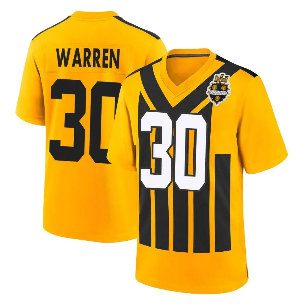Elroe P.Steelers #30 Jaylen Warren Player Gold Limited 1933 Throwback Home Game Stitched Jerseys