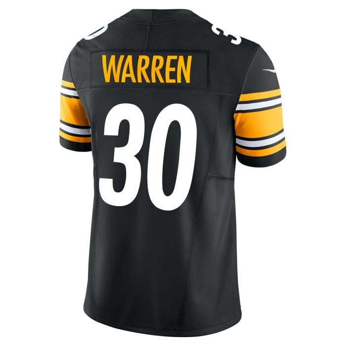 Elroe P.Steelers #30 Jaylen Warren Vapor F.U.S.E Limited Home Stitched Jerseys