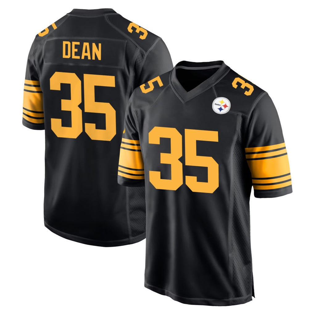 Elroe P.Steelers #35 Jamel Dean Player Black Color Rush Home Game Stitched Jerseys
