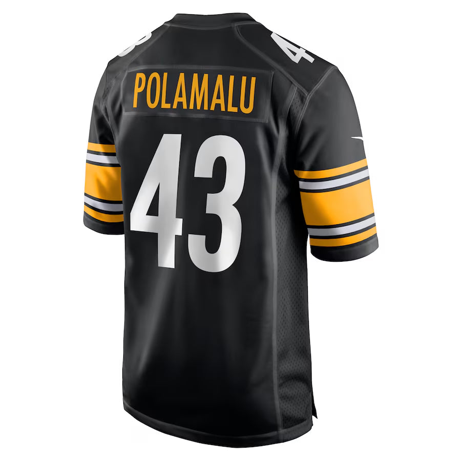 Elroe P.Steelers #43 Troy Polamalu Player Black Home Game Stitched Jerseys
