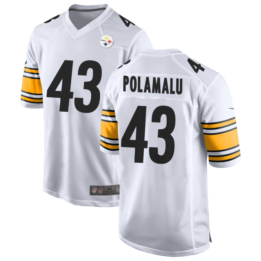 Elroe P.Steelers #43 Troy Polamalu Player White Home Game Stitched Jerseys