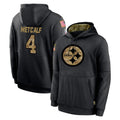 Elroe P.Steelers #4 DK Metcalf Player Black Salute to Service Hoodies Limited Game Stitched Jerseys