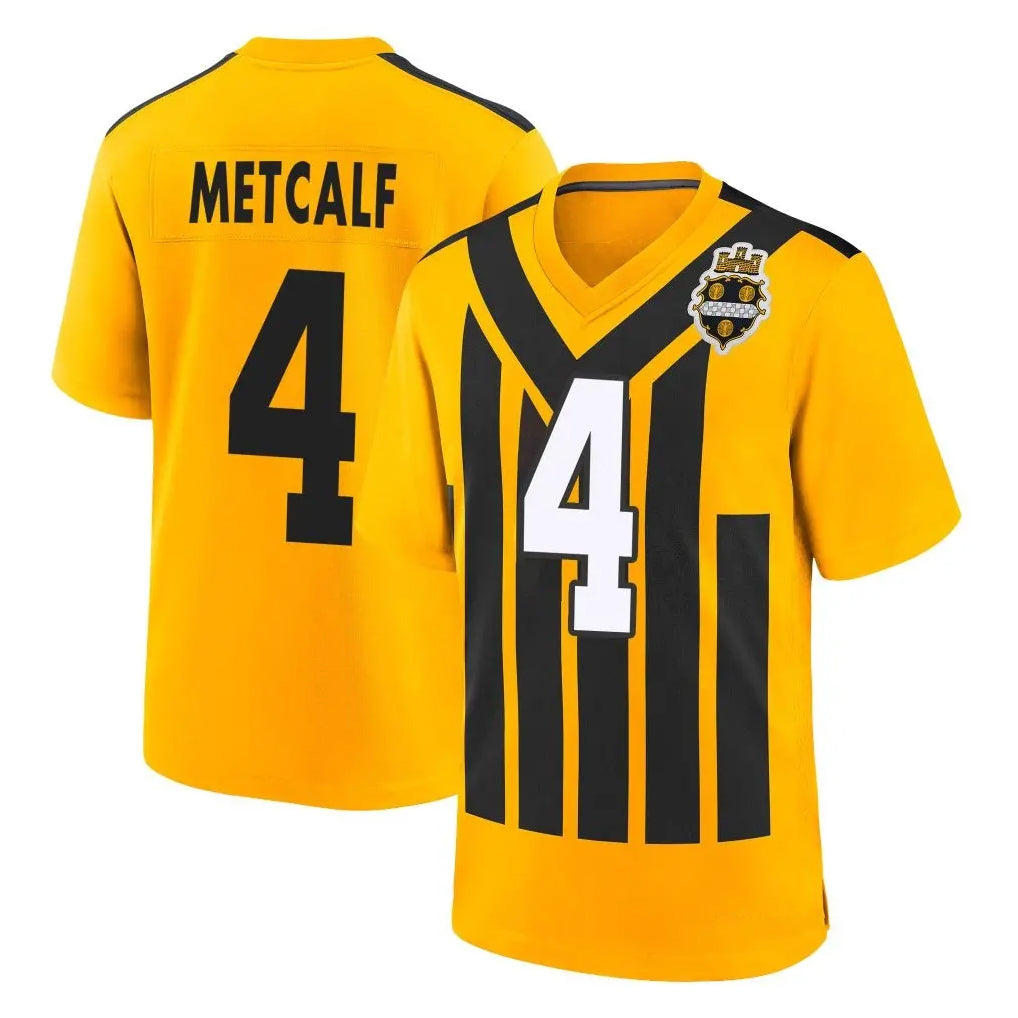 Elroe P.Steelers #4 DK Metcalf Player Gold Limited 1933 Throwback Home Game Stitched Jerseys
