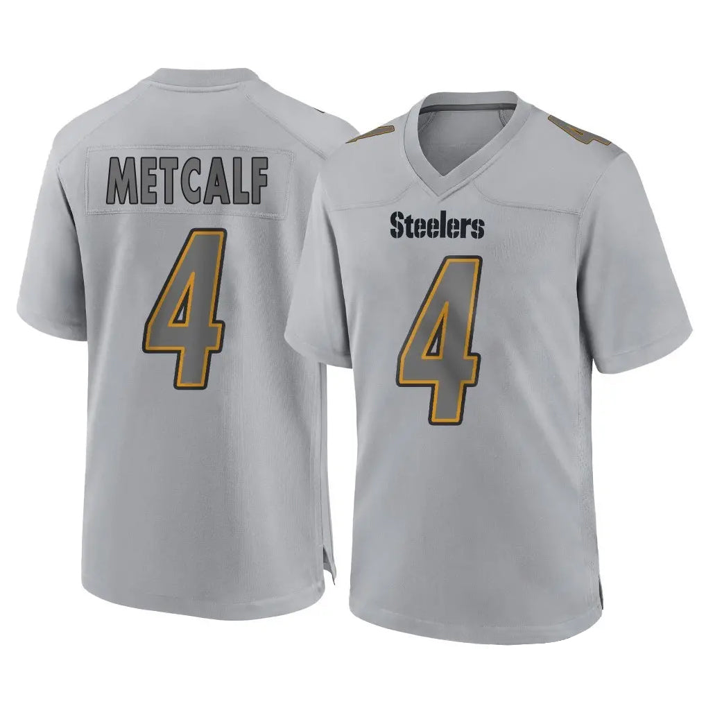Elroe P.Steelers #4 DK Metcalf Player Gray Atmosphere Fashion Home Game Stitched Jerseys