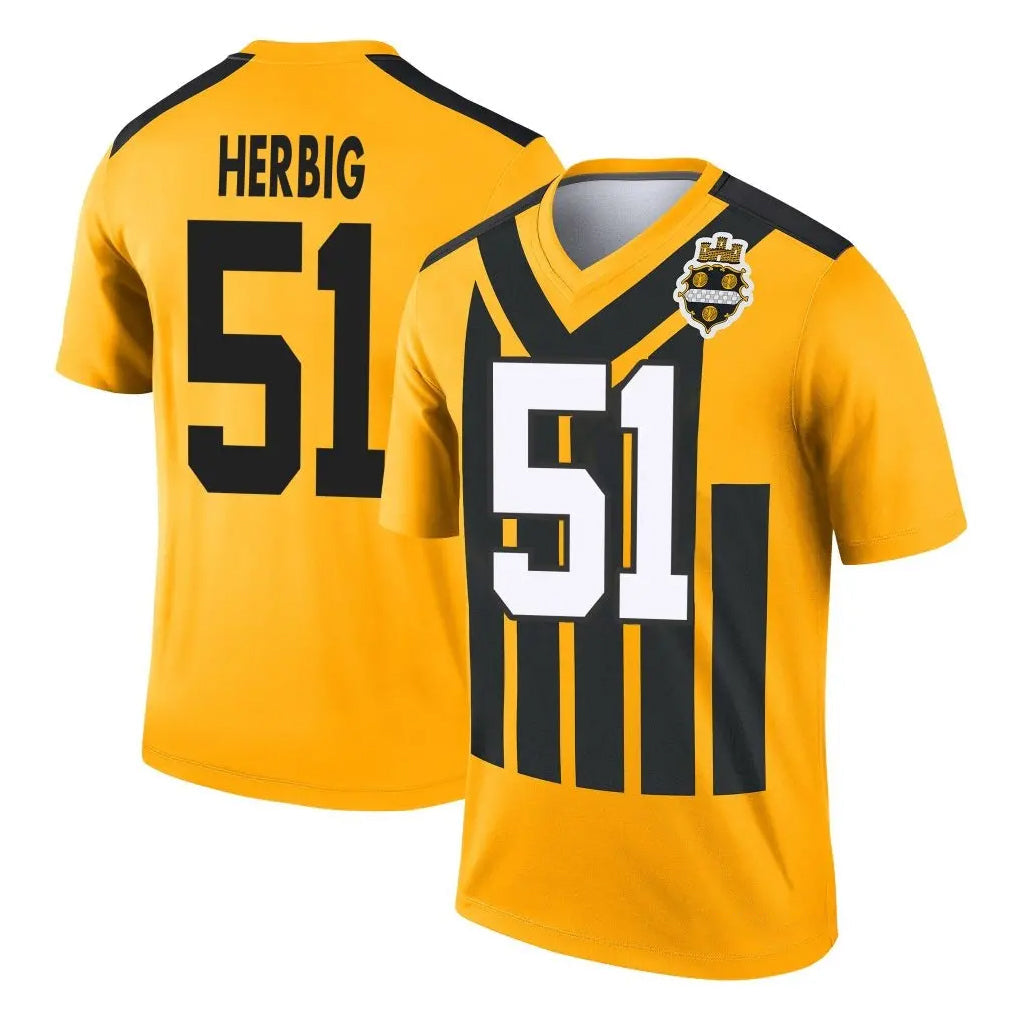Elroe P.Steelers #51 Nick Herbig Player Gold Legend Limited 1933 Throwback Performance Home Game Stitched Jerseys