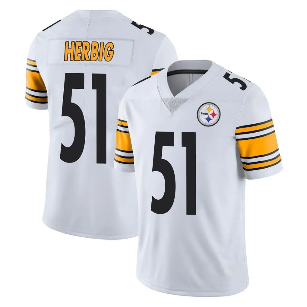 Elroe P.Steelers #51 Nick Herbig Player White Limited Vapor Untouchable Home Game Stitched Jerseys