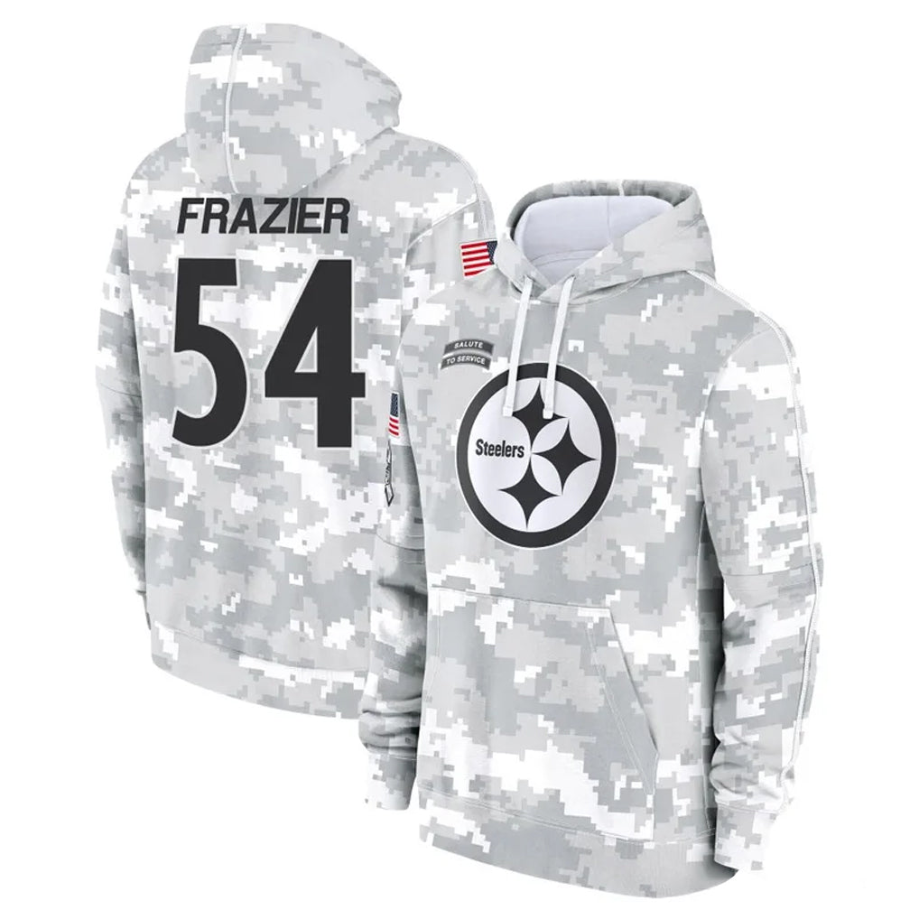 Elroe P.Steelers #54 Zach Frazier Player Arctic Camo Limited Salute to Service Pullover Hoodies Game Stitched Jerseys