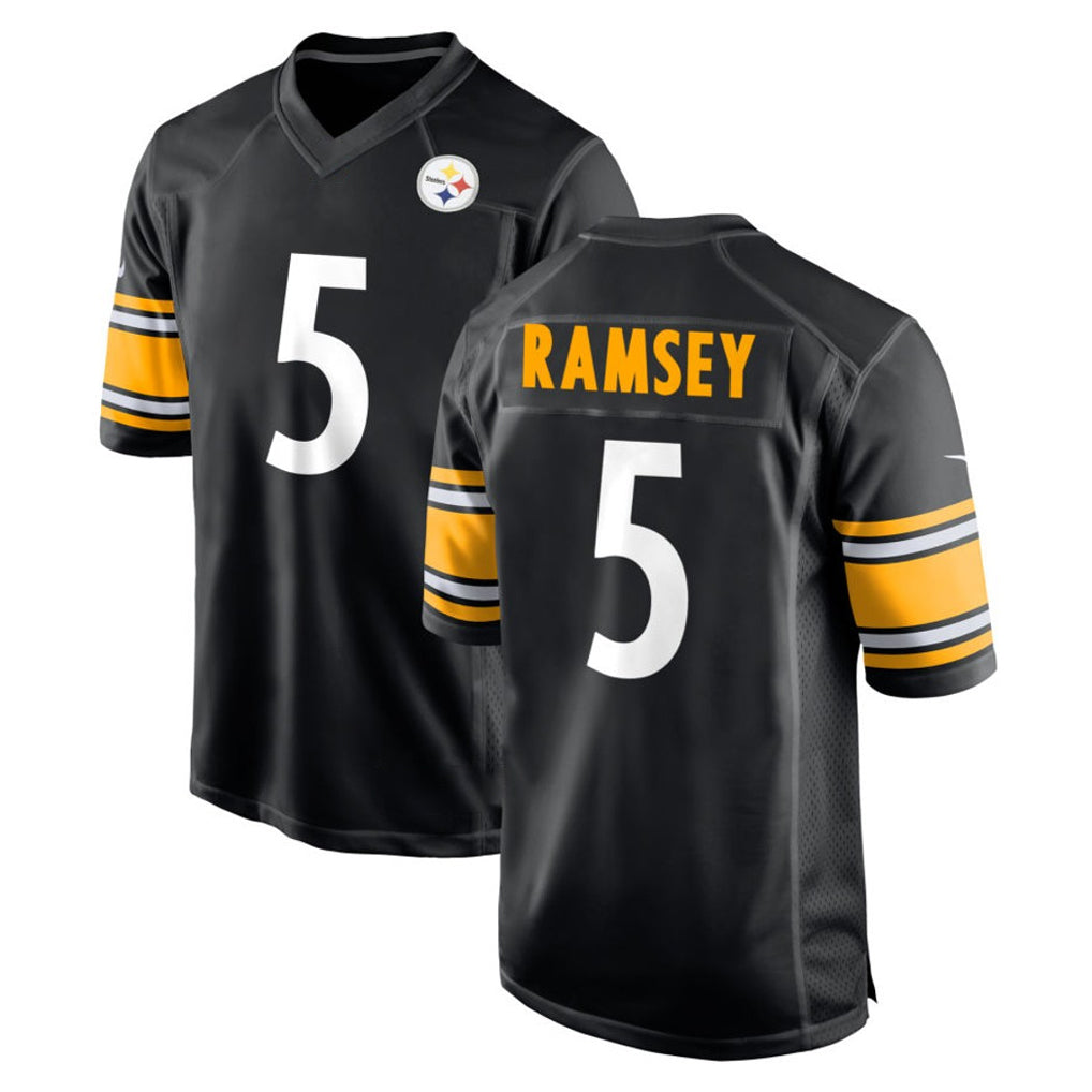 Elroe P.Steelers #5 Jalen Ramsey Player Black Home Game Stitched Jerseys