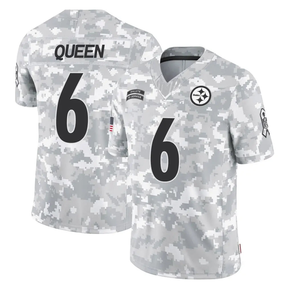 Elroe P.Steelers #6 Patrick Queen Player Arctic Camo Limited Salute To Service Home Game Stitched Jerseys