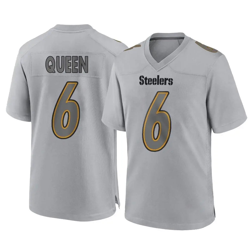 Elroe P.Steelers #6 Patrick Queen Player Gray Atmosphere Fashion Home Game Stitched Jerseys
