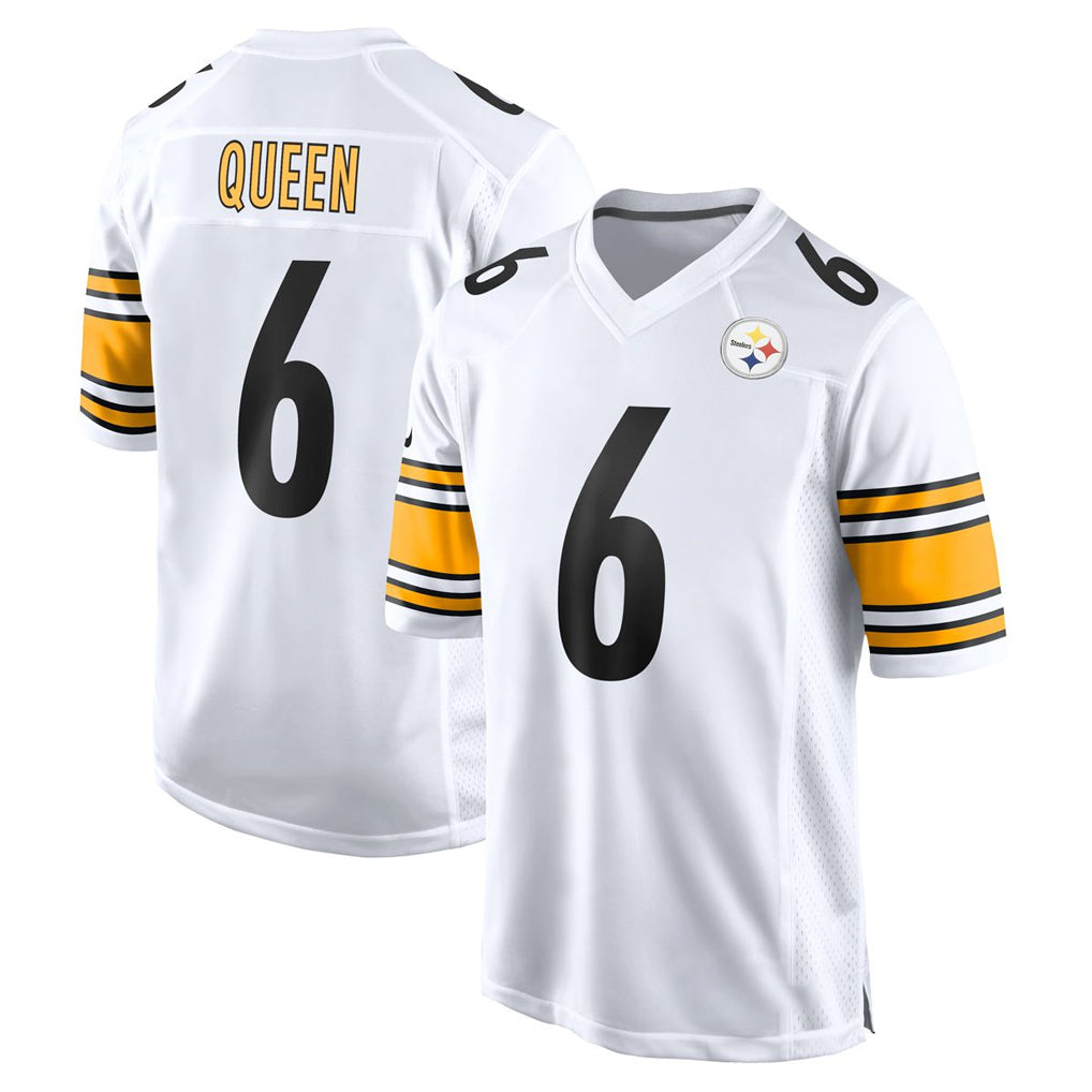 Elroe P.Steelers #6 Patrick Queen Player White Home Game Stitched Jerseys