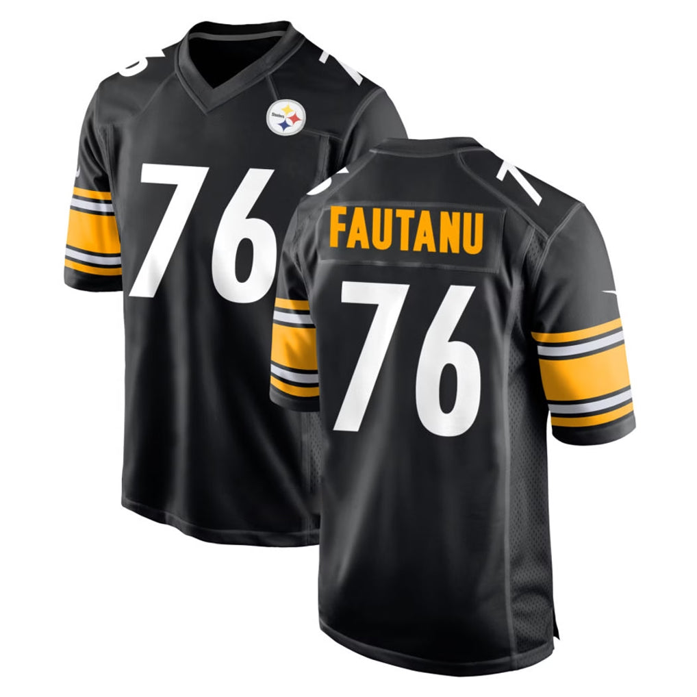Elroe P.Steelers #76 Troy Fautanu Player Black Home Game Stitched Jerseys