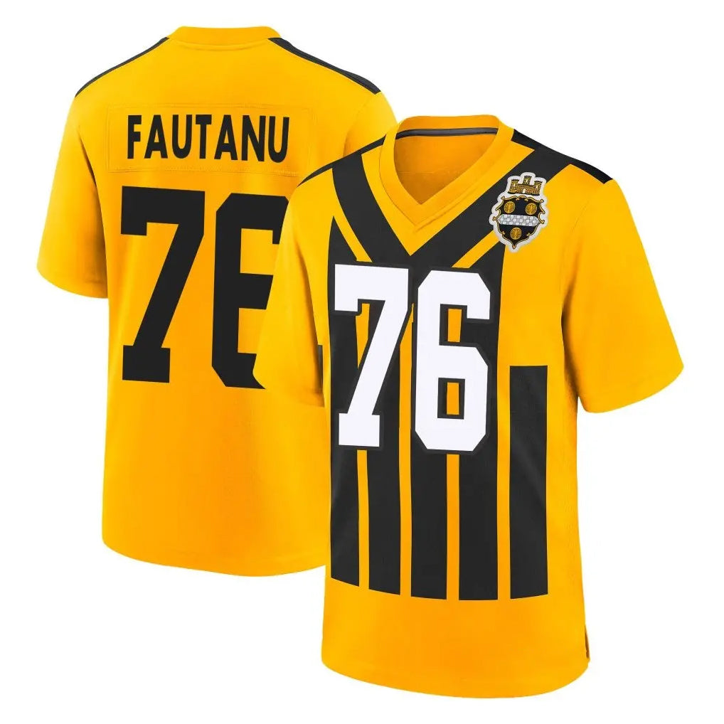 Elroe P.Steelers #76 Troy Fautanu Player Gold Limited 1933 Throwback Home Game Stitched Jerseys