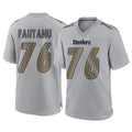 Elroe P.Steelers #76 Troy Fautanu Player Gray Atmosphere Fashion Home Game Stitched Jerseys