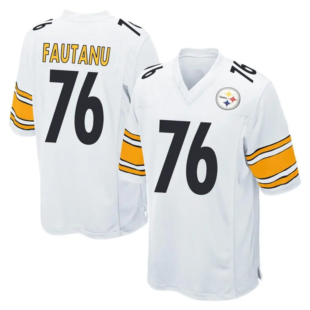 Elroe P.Steelers #76 Troy Fautanu Player White Home Game Stitched Jerseys