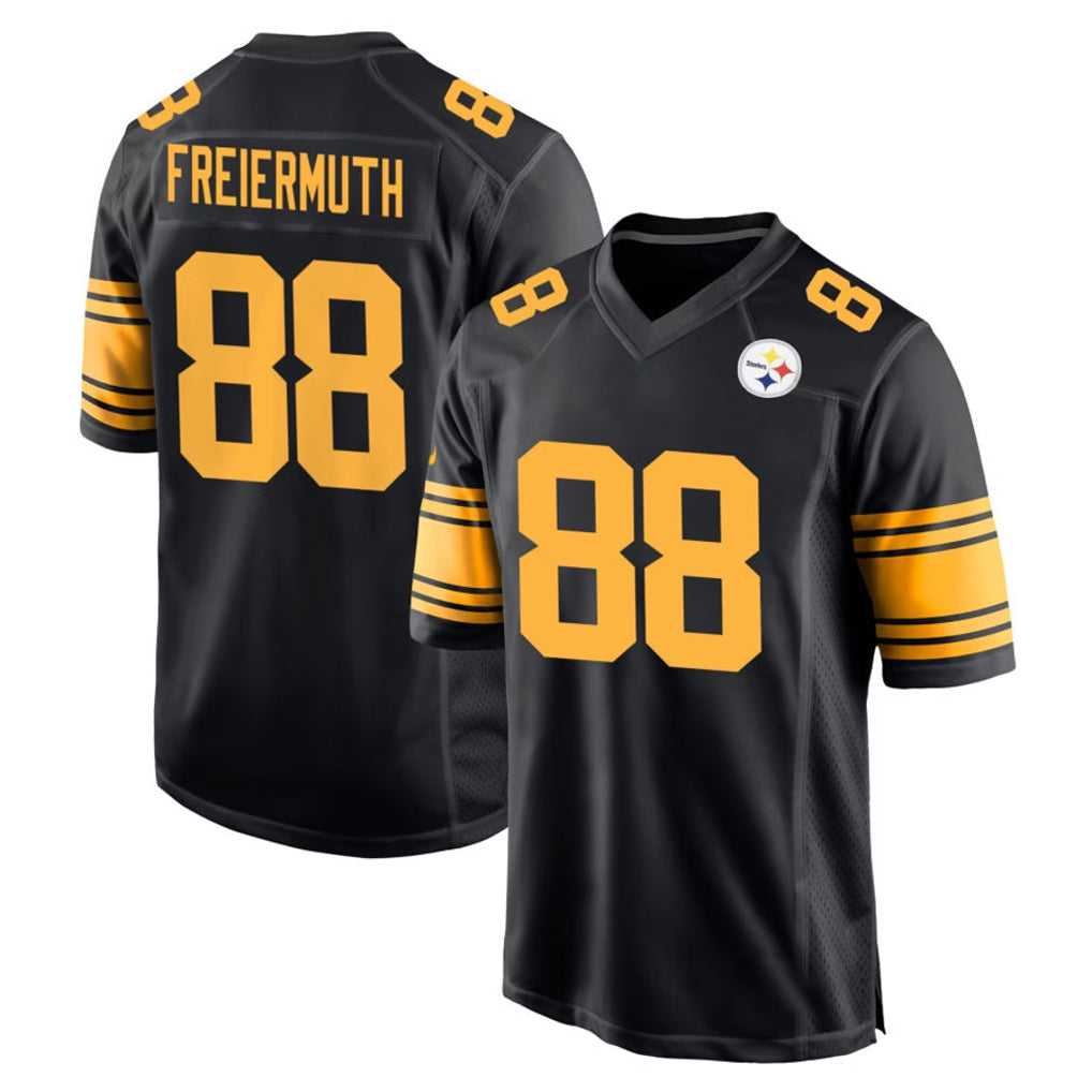 Elroe P.Steelers #88 Pat Freiermuth Player Black Color Rush Home Game Stitched Jerseys